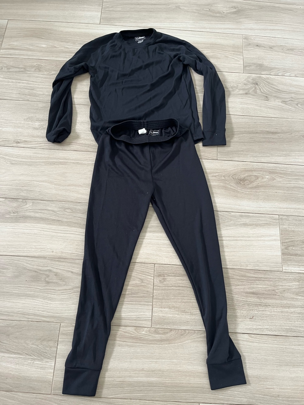 LL bean Kids long underwear matching set